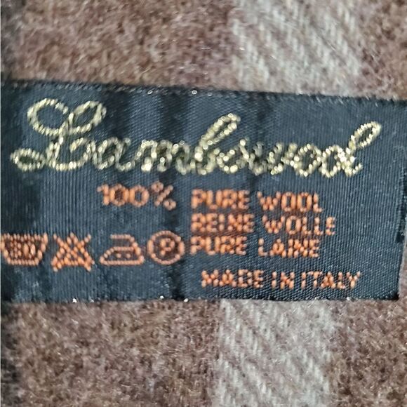 Lambwool 100% Pure Wool Brown Plaid Winter/Fall Scarf - Picture 6 of 6